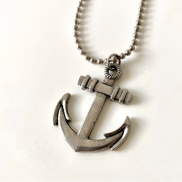 Silver Nautical Anchor Keychain Pendant - Picture 1 of 4